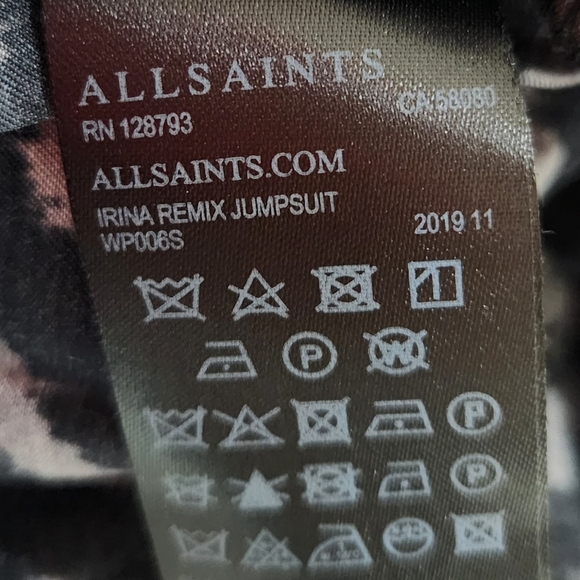 NWT ALLSAINTS Irina Remix Romper UK 10 / US 6 Gray Animal Print Wrap Front - Picture 14 of 16